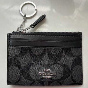 Coach Mini Skinny Id Case In Signature Canvas